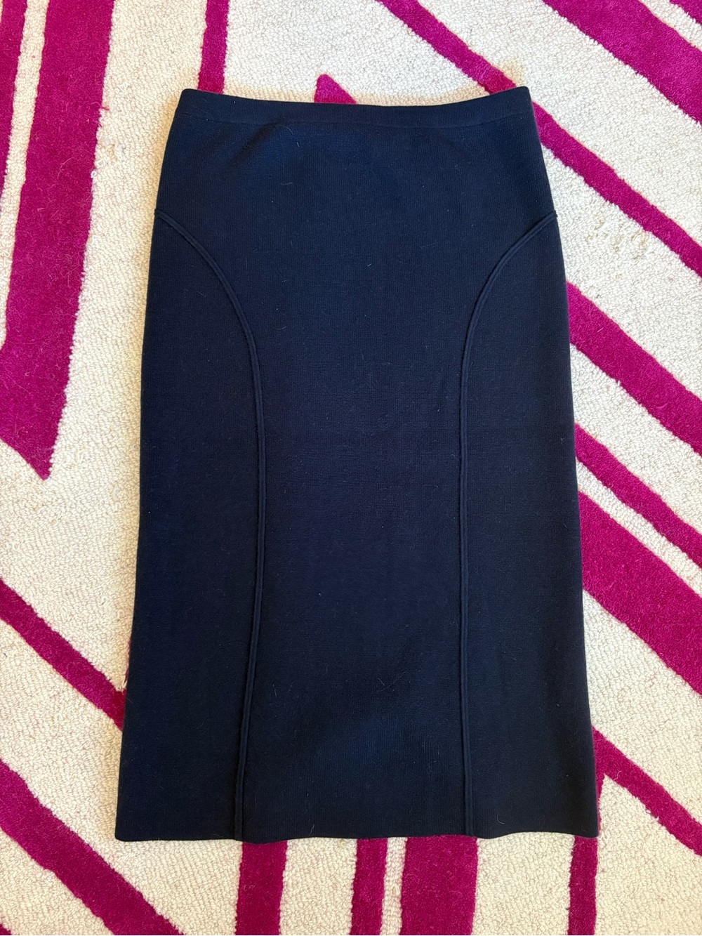 TSE Classic Navy Women's Cashmere Pencil Skirt